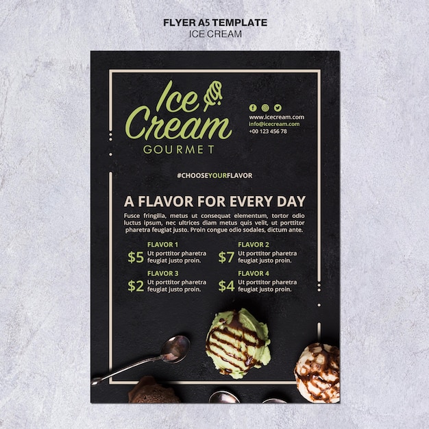 Download Free PSD | Ice cream concept flyer template