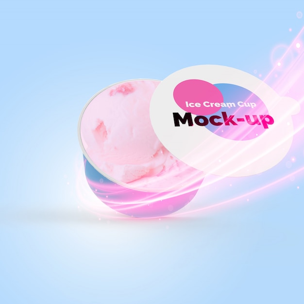 Download Premium PSD | Ice cream cup ad mock-up