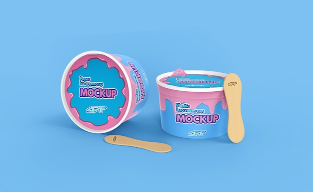 Download Ice cream cup mockup | Premium PSD File