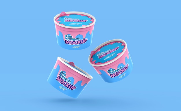 Premium PSD | Ice cream cups mockup