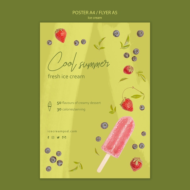 Download Ice cream flyer template | Free PSD File