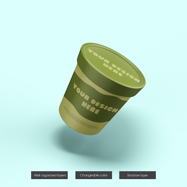 Download Premium Psd Ice Cream Jar Mockup In 3d Rendering