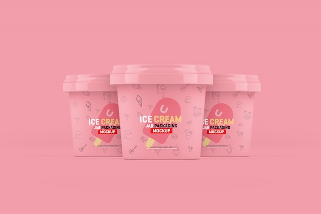 Download Premium PSD | Ice cream jar packaging mockup