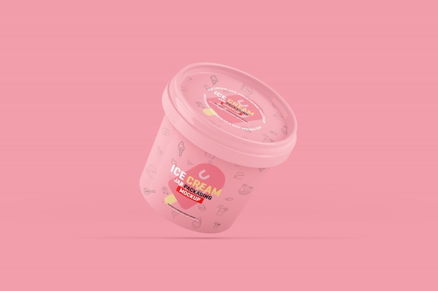 Download Ice cream jar packaging mockup PSD file | Premium Download
