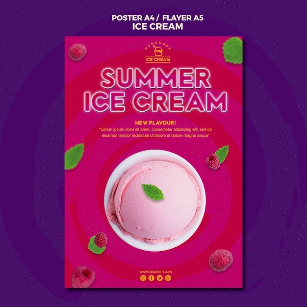 Download Ice cream poster design | Free PSD File