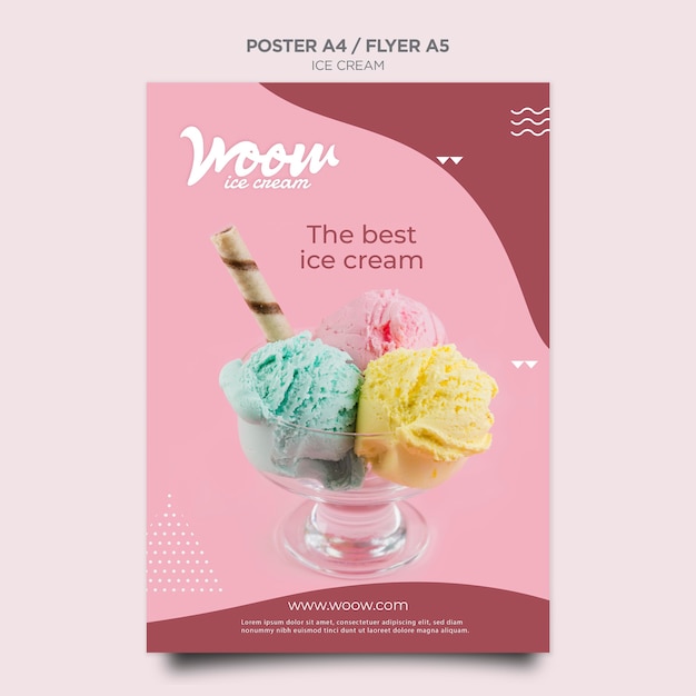 Download Free PSD | Ice cream poster template