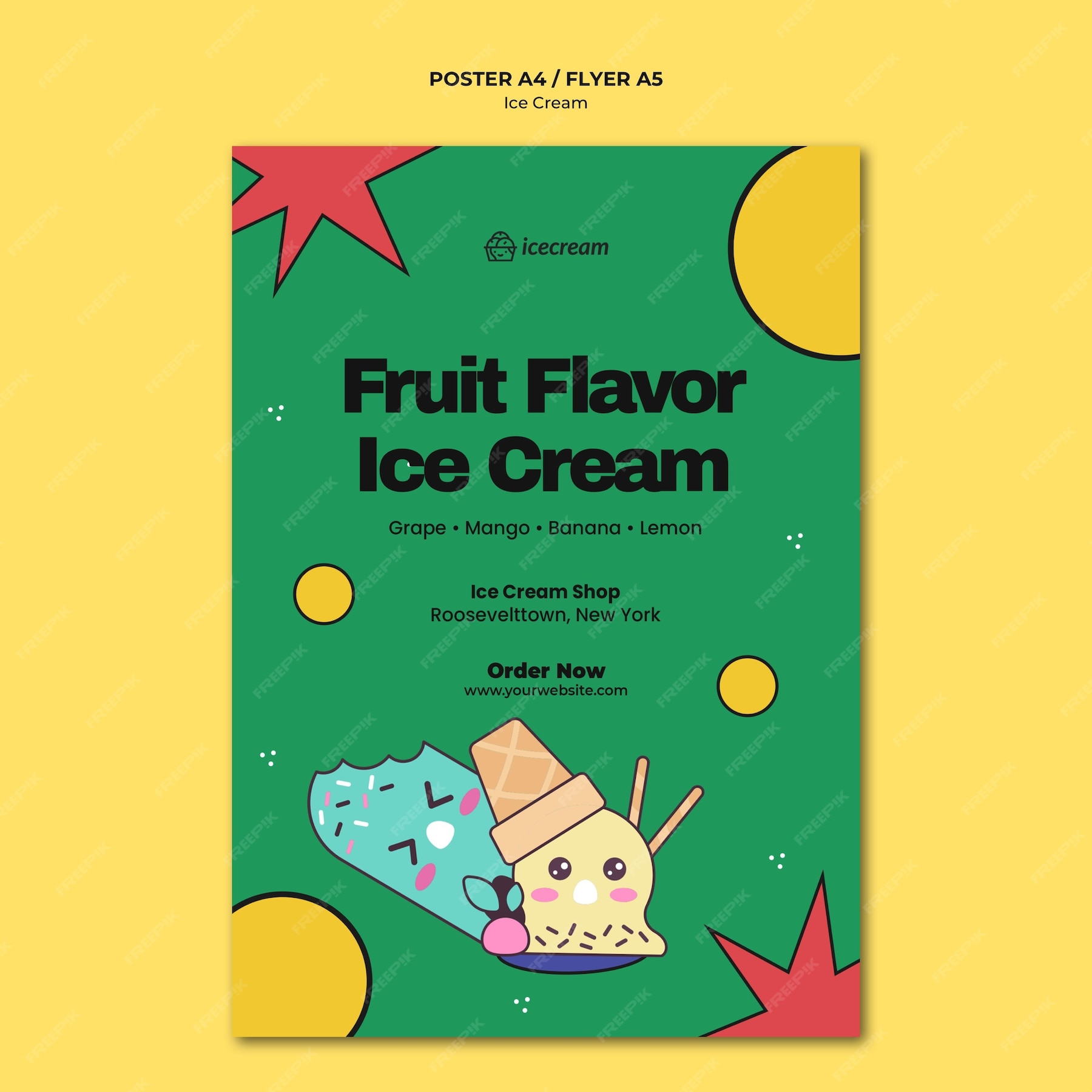 Free PSD Ice cream poster template Free PSD Ice cream poster template