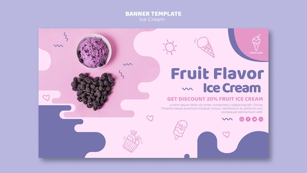 Free PSD | Ice cream shop banner template