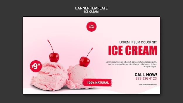 Free PSD | Ice cream shop banner template