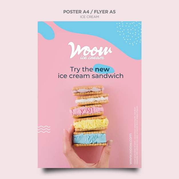 Free PSD | Ice cream shop flyer template