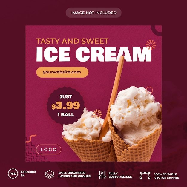 Download Premium Psd Ice Cream Social Media Banner Template