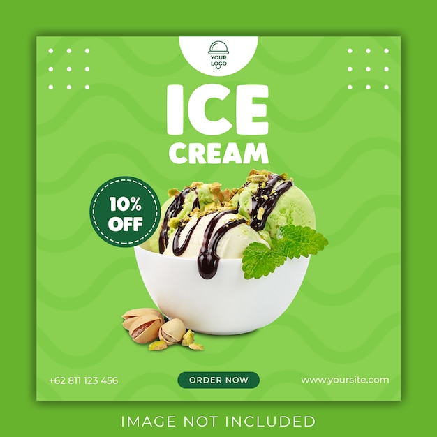 Ice cream social media banner template Premium Psd