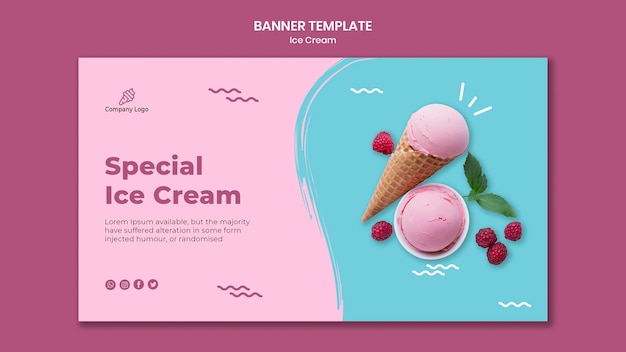 Premium PSD | Ice cream store banner template