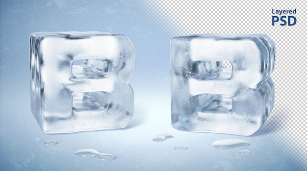 Premium PSD | Ice Cube 3d Rendered Letter B