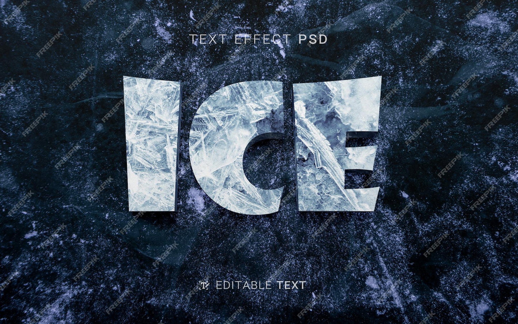 Premium PSD | Ice font effect