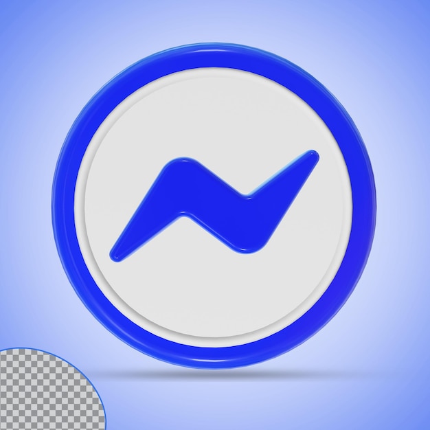 Premium PSD | Icon messenger logo in modern style color blue of circle