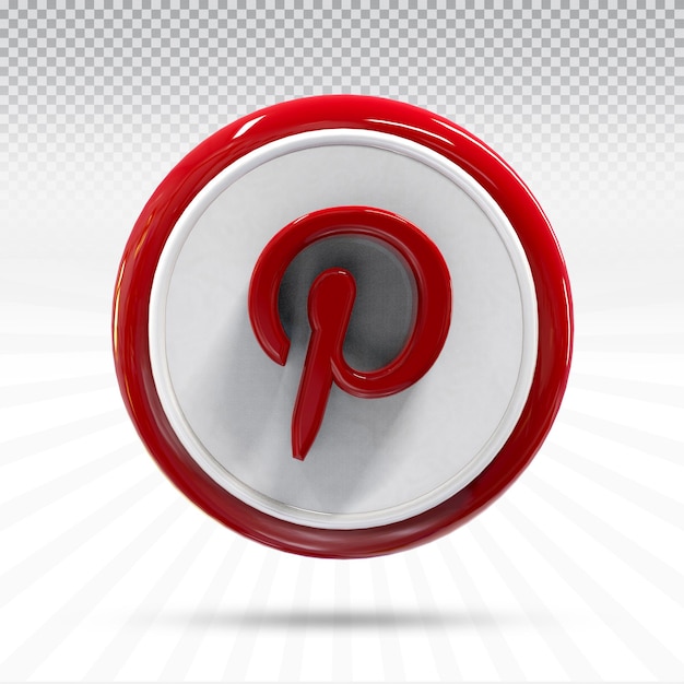 Premium PSD | Icon pinterest 3d social media logos in modern style