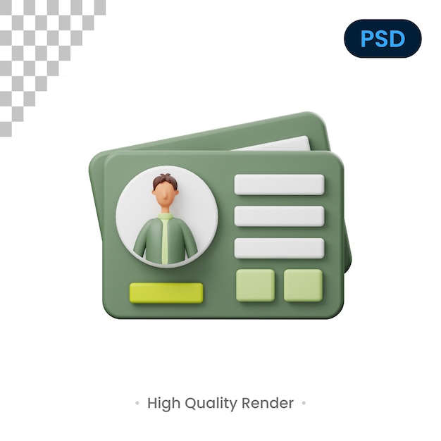 Premium PSD Id Card 3d Render Illustration Premium Psd