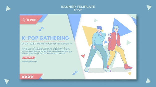 Free PSD | Illustrated k-pop banner template