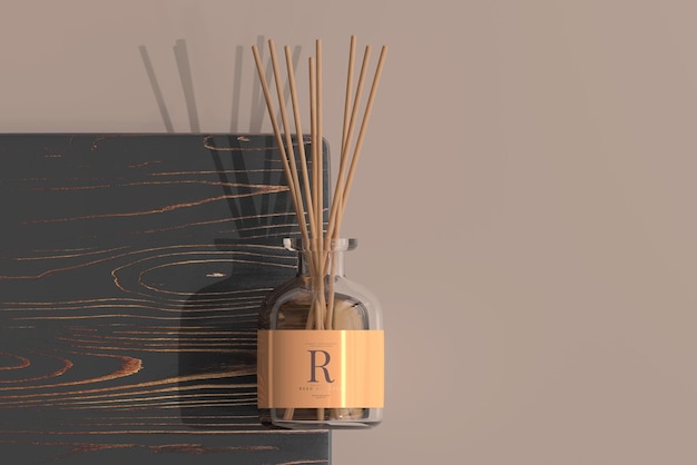 Download Free Psd Incense Air Freshener Reed Diffuser Glass Bottle Mockup