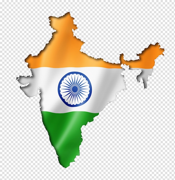 India Flag Map Three Dimensional Render Isolated 118047 3998 