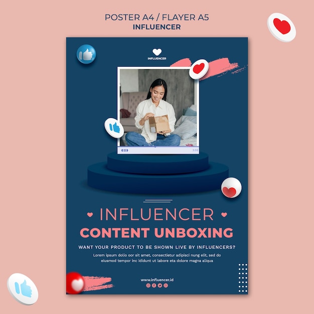 Free PSD Influencer poster template