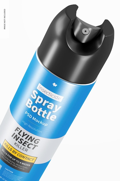 Premium PSD | Insecticide spray bottle mockup, close up