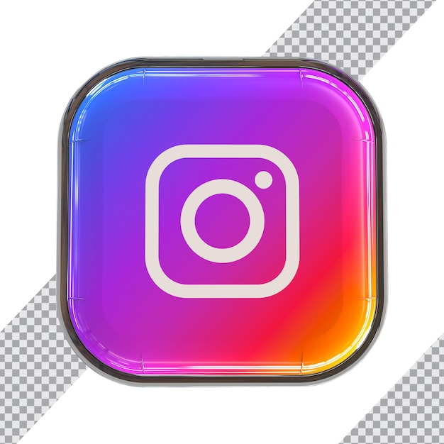 Premium PSD | Instagram 3d icon new style