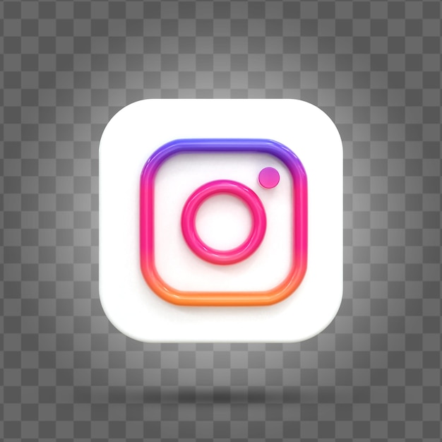 Premium PSD | Instagram Colorful Glossy Logo And Social Media Icon Design