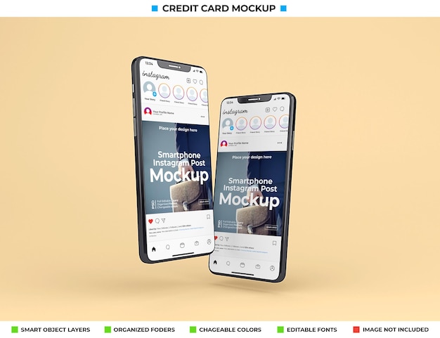 Download Premium PSD | Instagram interface on modern phone screen mockup