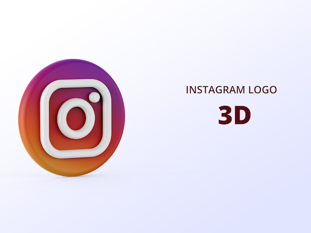 Instagramロゴ3 Dレンダリング プレミアムpsdファイル