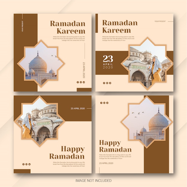 Download Premium Psd Instagram Post Bundle Ramadan Kareem Template PSD Mockup Templates