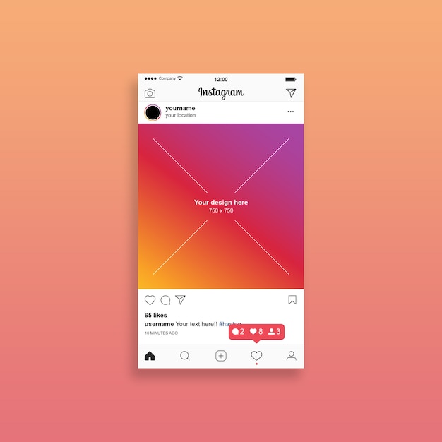 Instagram Mockup Post Instagram Post Mockup Psd Template Mockup Psd Cinema