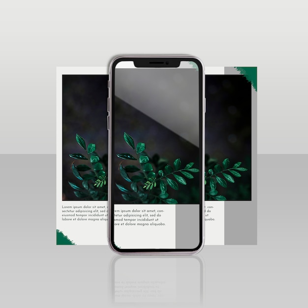 Download Instagram post template with smartphone and floral concept ...