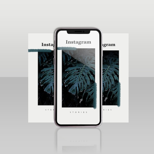 Download Instagram post template with smartphone and floral concept ...