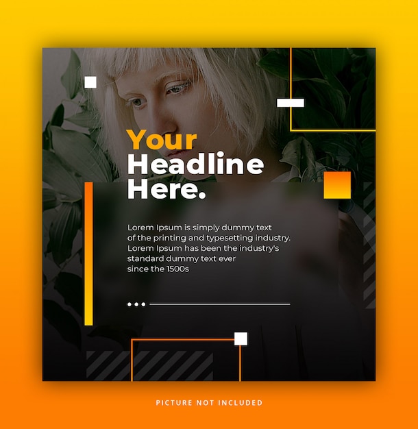 Premium Psd Instagram Post Template Yellow Orange Elegant Trendy Dynamic