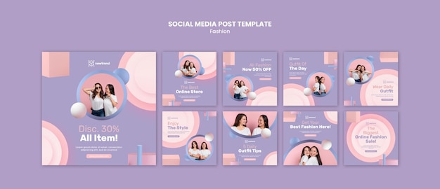  Instagram posts collection for fashion retail store