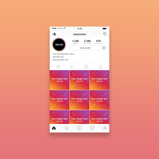 Download Premium PSD | Instagram profile mockup