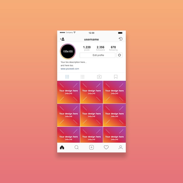 Instagram Mockup PSD