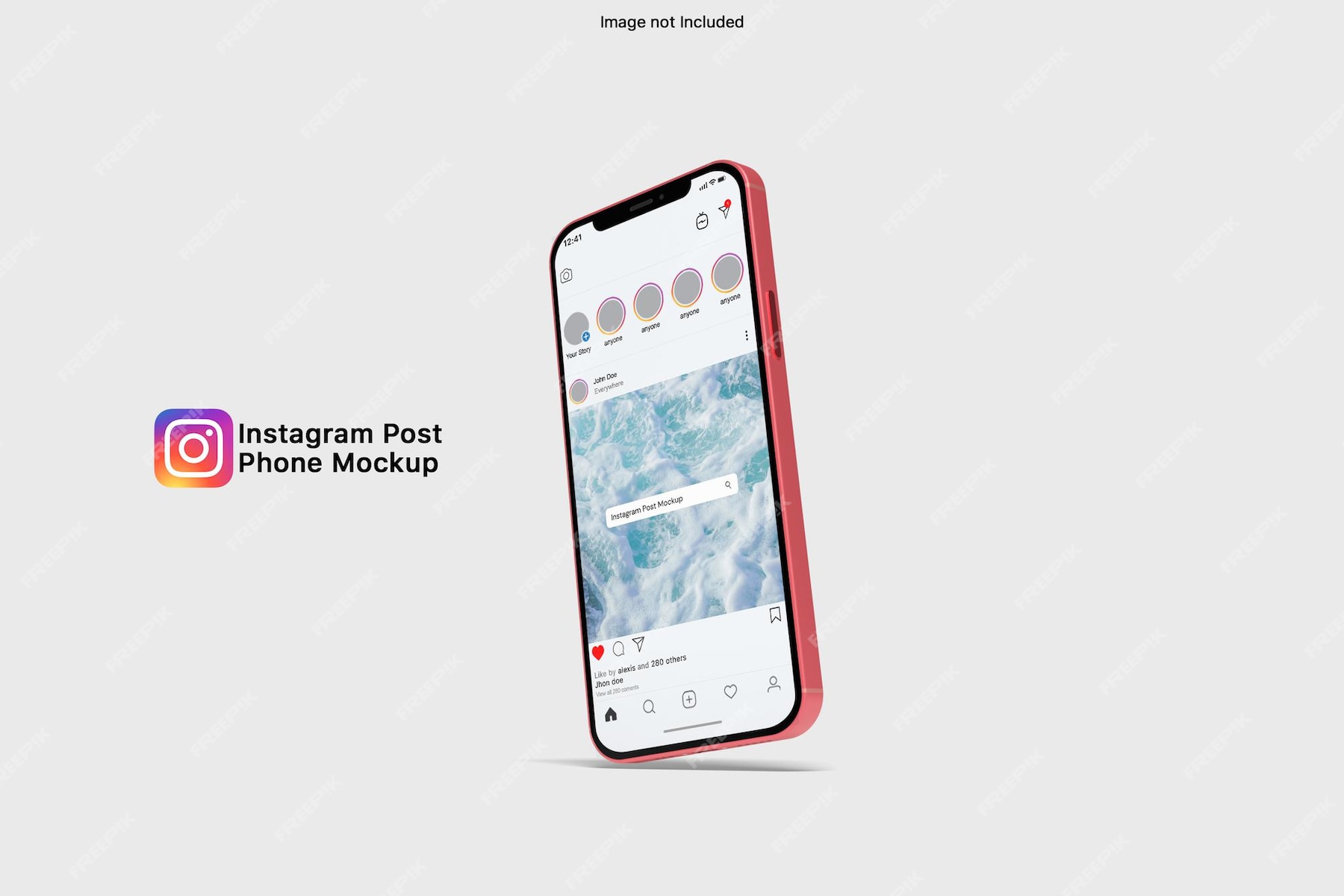 Instagram Phone Mockup
 Premium PSD