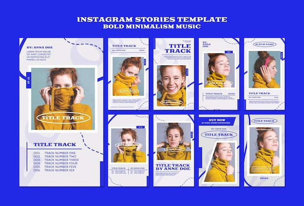 Free PSD | Instagram stories collection for musician
