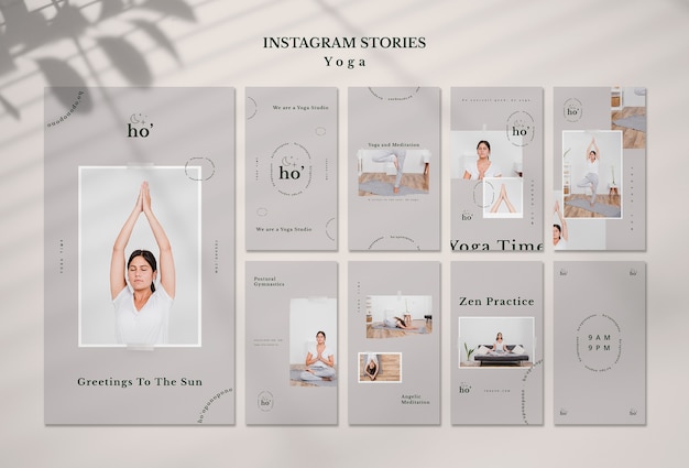 Instagram stories template with yoga Free Psd