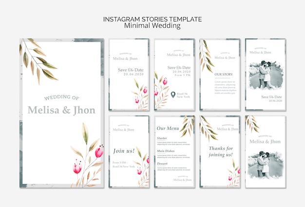 Instagramストーリーのウェディングテンプレート 無料のpsdファイル