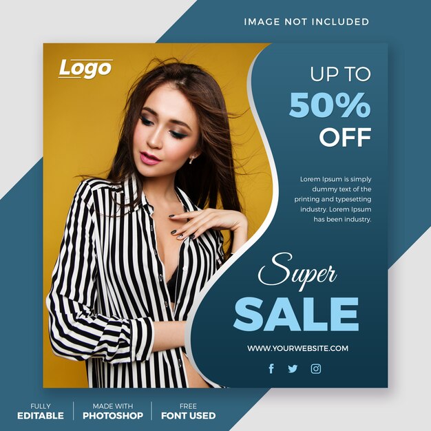 Instagram super sale post template PSD file | Premium Download