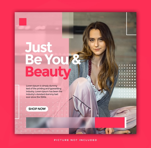 Простой элегантный баннер instagram для социальных сетей Premium Psd