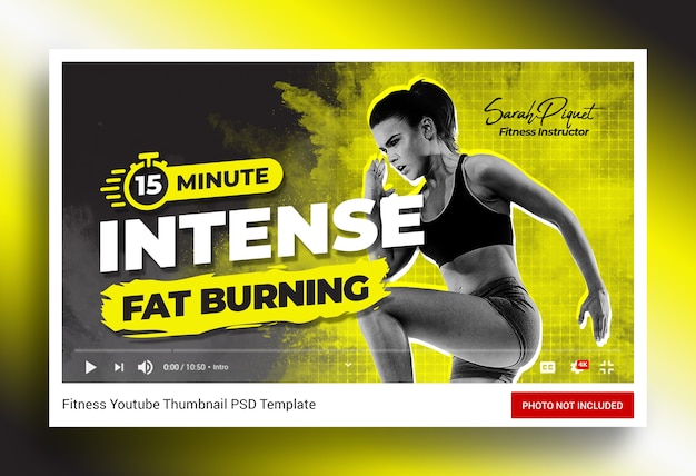 Premium Psd Intense Fitness Exercise Youtube Channel Thumbnail And Web Banner