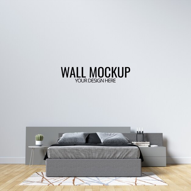 Download Interior bedroom wall background mockup | Premium PSD File