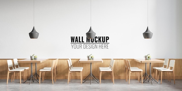 Premium PSD | Interior cafe wall mockup 3d rendering 3d illustration