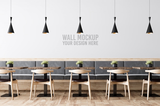 Download Premium Psd Interior Cafe Wall Mockup PSD Mockup Templates