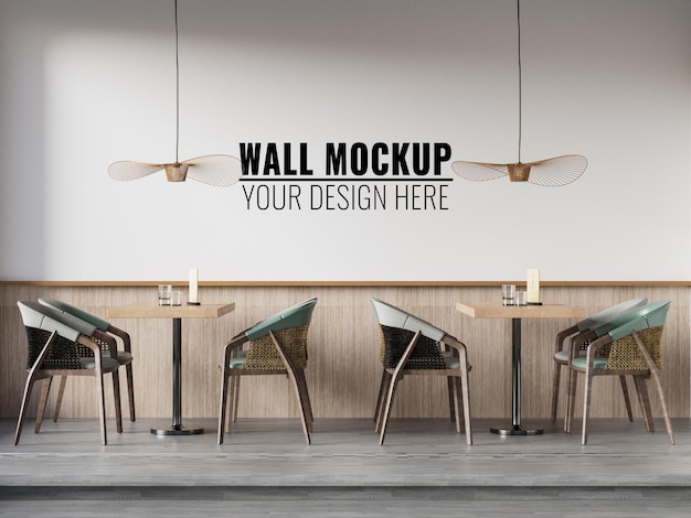 Premium PSD | Interior coffee shop wall mockup